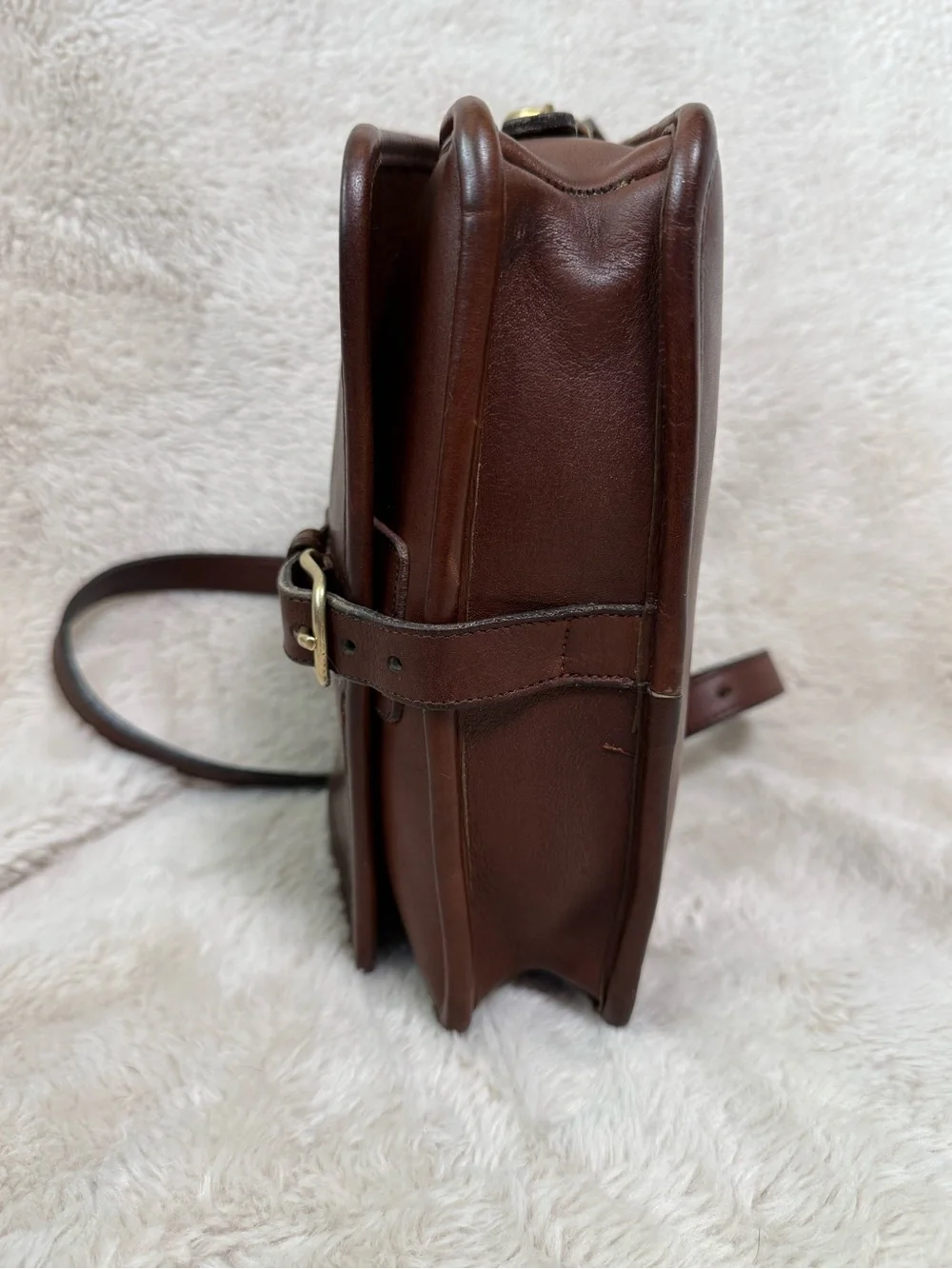 Coach Vintage 1980s NYC Mahogany Saddle Pouch Shoulder Leather Bag